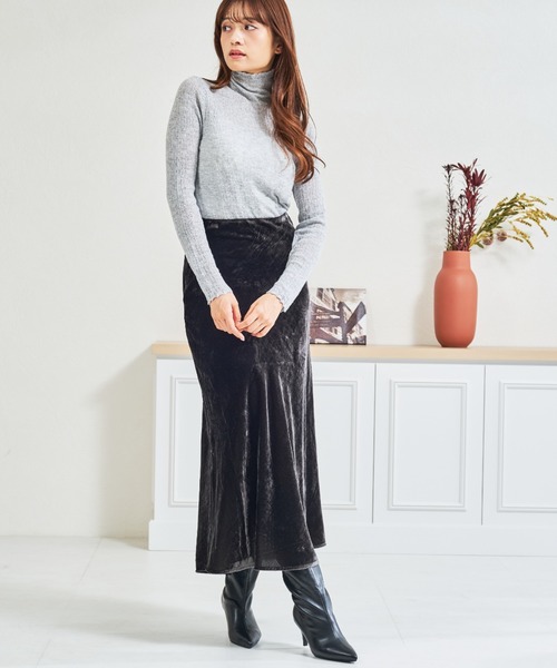 MISCH MASCH(ミッシュマッシュ)の「ZOZO限定 ベロアロングスカート(スカート・レディース・ブラック・フリ-)」の18枚目の写真