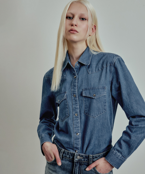 LMOOD（エルムード）の「スチュアートウェストン デニムシャツ クラシックブルー（シャツ/ブラウス・レディース・その他・38/36）」の2枚目の写真
