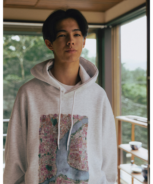 ANGLAN（アングラン）の「Han River Graphic Hoodie - White Melange（パーカー・メンズ・その他・FREE）」の5枚目の写真
