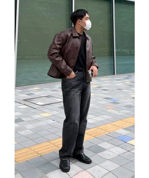 DRAW FIT（ドローフィット）の「ラインスモークレザージャケット[SMOKE BROWN]（ライダースジャケット・メンズ・その他・LARGE/MEDIUM/X-LARGE）」の5枚目の写真