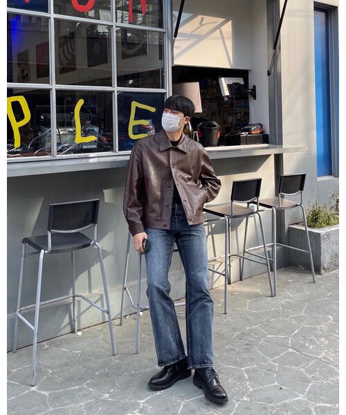 DRAW FIT（ドローフィット）の「ラインスモークレザージャケット[SMOKE BROWN]（ライダースジャケット・メンズ・その他・LARGE/MEDIUM/X-LARGE）」の8枚目の写真
