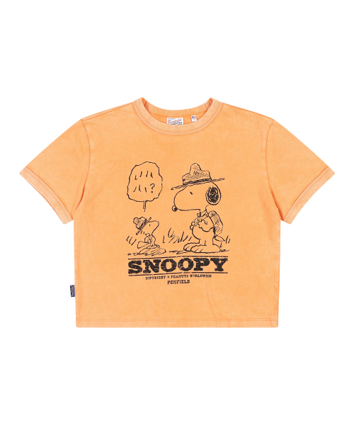 PENFIELD（ペンフィールド）の「[P x PEANUTS] RINGER CROP TS ORANGE_FQ2KT781（Tシャツ/カットソー・レディース・オレンジ・SMALL）」の2枚目の写真