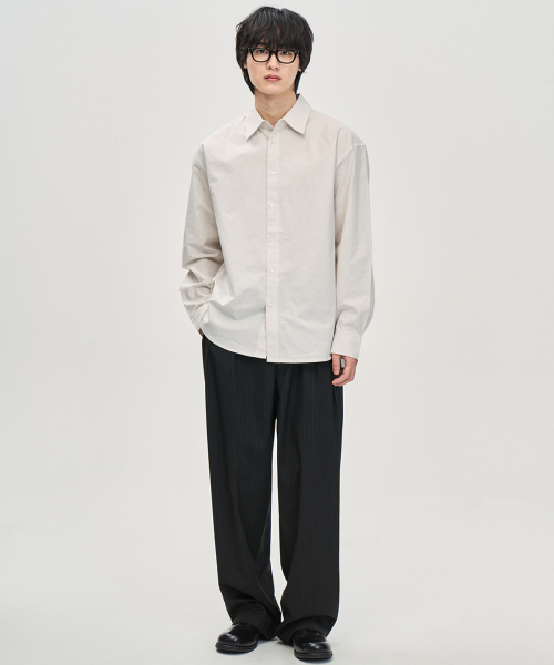 PRAIRIE(KR)(プレーリー)の「コンフォートシャドーストライプシャツ (アイボリー)(シャツ/ブラウス・メンズ・アイボリー・MEDIUM/LARGE)」の4枚目の写真