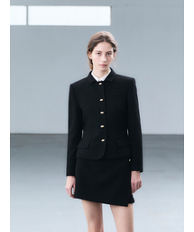 LETQSTUDIO（レチケットスタジオ）の「ツイードエッセンシャルフィットジャケット、ブラック（テーラードジャケット）」