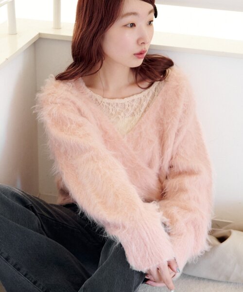 11.30(日)0:00発売/ZOZO先行】シャギーカシュクールニット（ニット