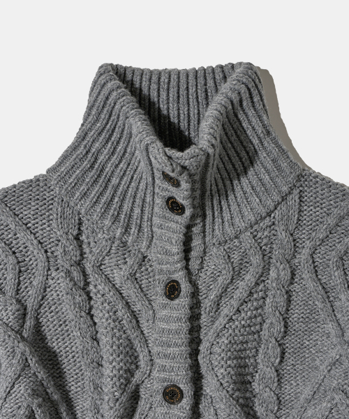 Diamond Layla(ダイアモンドレイラ)の「Turtleneck Two Buttons Cardigan C8 Dark gray Melange(カーディガン/ボレロ・レディース・その他・MEDIUM/LARGE)」の11枚目の写真
