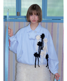 POESIEDAME（ポエジダム）の「TWEED RIBBON BROOCH IN CREAM（ブローチ/コサージュ）」