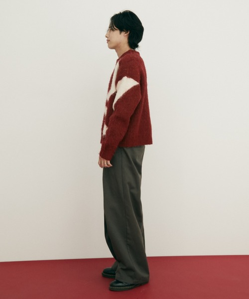 Auntie Rosa（アンティローザ）の「【 shochan direction item 】ジオメトリックジャガードシャギーニット（ニット/セーター・レディース・グレー/レッド・FREE）」の17枚目の写真