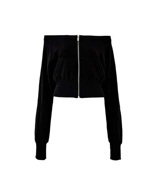 A.R.U(エイアールユー)の「OFF SHOULDER ZIP UP(パーカー・レディース・ブラック/アイボリー/ミント・SMALL/MEDIUM)」の2枚目の写真