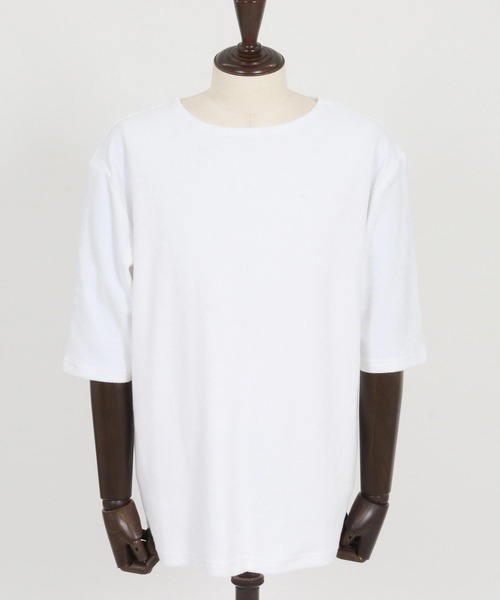 CAMBIO(カンビオ)の「mt10148- ボートネックパイル5分袖カットソー(CMB-R0205)(Tシャツ/カットソー・メンズ・ブラック/グレー/ホワイト・S/M/L)」の19枚目の写真