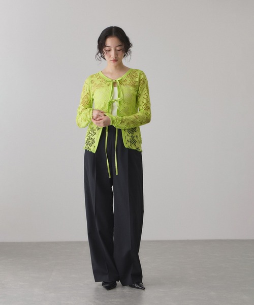 ADAM ET ROPE'（アダムエロペ）の「2WAYホールジャガードトップス（Tシャツ/カットソー・レディース・ミント/ブラック/ホワイト・FREE）」の5枚目の写真