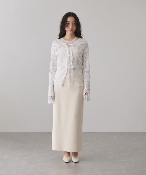 ADAM ET ROPE'（アダムエロペ）の「2WAYホールジャガードトップス（Tシャツ/カットソー・レディース・ミント/ブラック/ホワイト・FREE）」の8枚目の写真