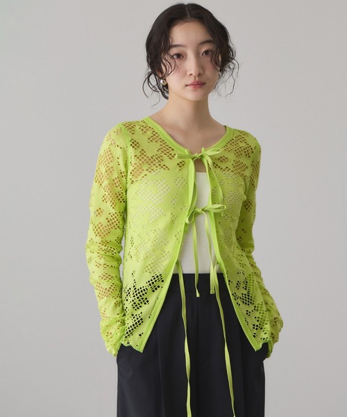 ADAM ET ROPE'（アダムエロペ）の「2WAYホールジャガードトップス（Tシャツ/カットソー・レディース・ミント/ブラック/ホワイト・FREE）」の9枚目の写真