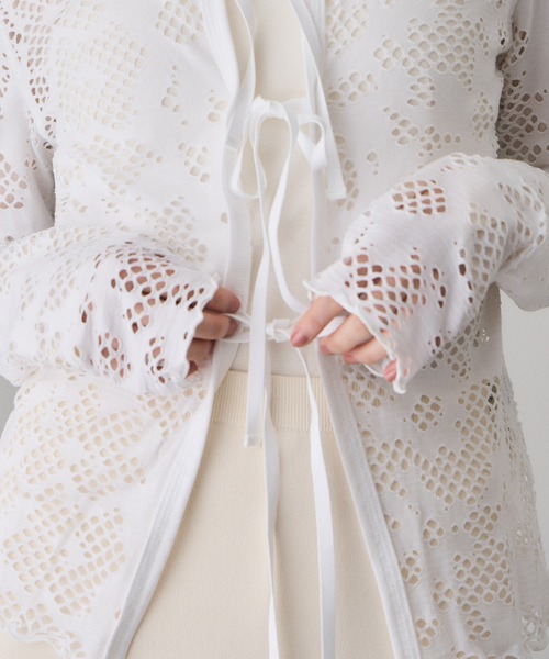 ADAM ET ROPE'（アダムエロペ）の「2WAYホールジャガードトップス（Tシャツ/カットソー・レディース・ミント/ブラック/ホワイト・FREE）」の13枚目の写真