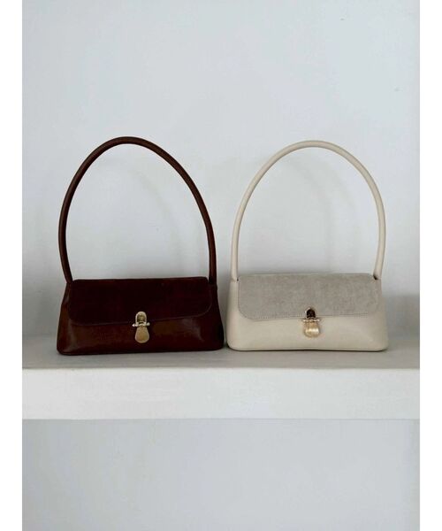 MERCURYDUO（マーキュリーデュオ）の「スエードハンドバッグ（ハンドバッグ・レディース・ブラウン/アイボリー・FREE）」の22枚目の写真
