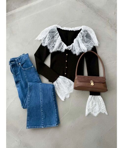 MERCURYDUO（マーキュリーデュオ）の「スエードハンドバッグ（ハンドバッグ・レディース・ブラウン/アイボリー・FREE）」の5枚目の写真