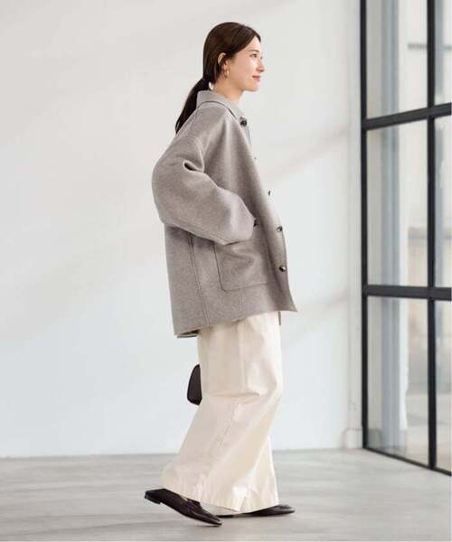 FRAMeWORK（フレームワーク）の「≪追加≫ハミルトンバルカラーミドルコート（ステンカラーコート・レディース・グレー・38/36）」の4枚目の写真
