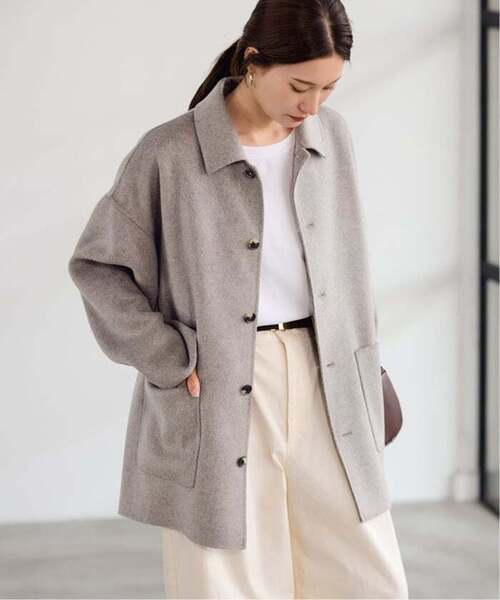 FRAMeWORK（フレームワーク）の「≪追加≫ハミルトンバルカラーミドルコート（ステンカラーコート・レディース・グレー・38/36）」の9枚目の写真