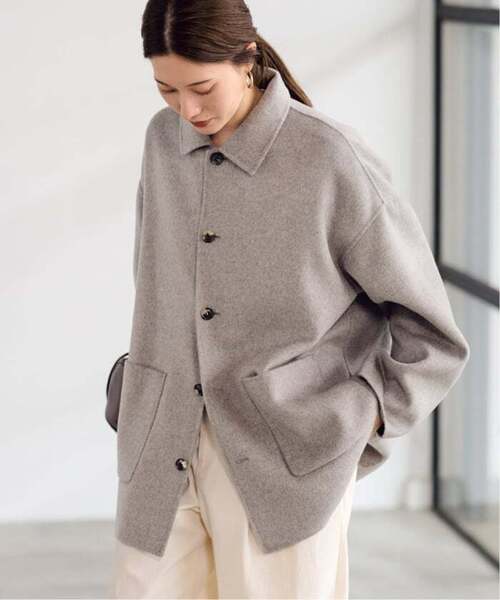 FRAMeWORK（フレームワーク）の「≪追加≫ハミルトンバルカラーミドルコート（ステンカラーコート・レディース・グレー・38/36）」の12枚目の写真