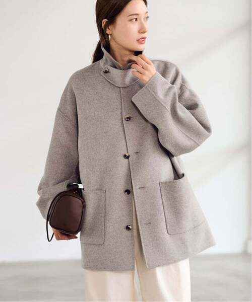 FRAMeWORK（フレームワーク）の「≪追加≫ハミルトンバルカラーミドルコート（ステンカラーコート・レディース・グレー・38/36）」の13枚目の写真