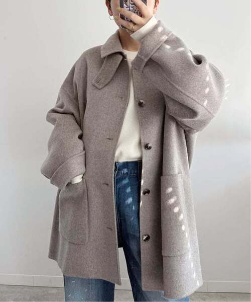 FRAMeWORK（フレームワーク）の「≪追加≫ハミルトンバルカラーミドルコート（ステンカラーコート・レディース・グレー・38/36）」の18枚目の写真