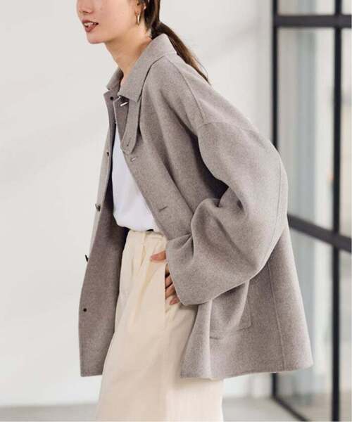 FRAMeWORK(フレームワーク)の「≪追加≫ハミルトンバルカラーミドルコート(ステンカラーコート・レディース・グレー・38/36)」の10枚目の写真