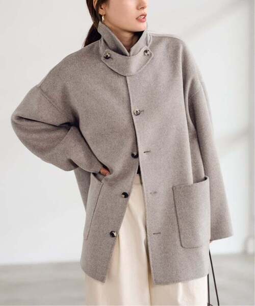 FRAMeWORK(フレームワーク)の「≪追加≫ハミルトンバルカラーミドルコート(ステンカラーコート・レディース・グレー・38/36)」の16枚目の写真