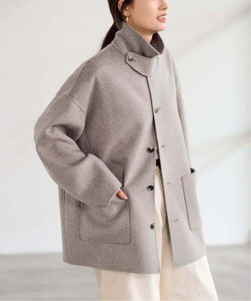 FRAMeWORK(フレームワーク)の「≪追加≫ハミルトンバルカラーミドルコート(ステンカラーコート・レディース・グレー・38/36)」の18枚目の写真