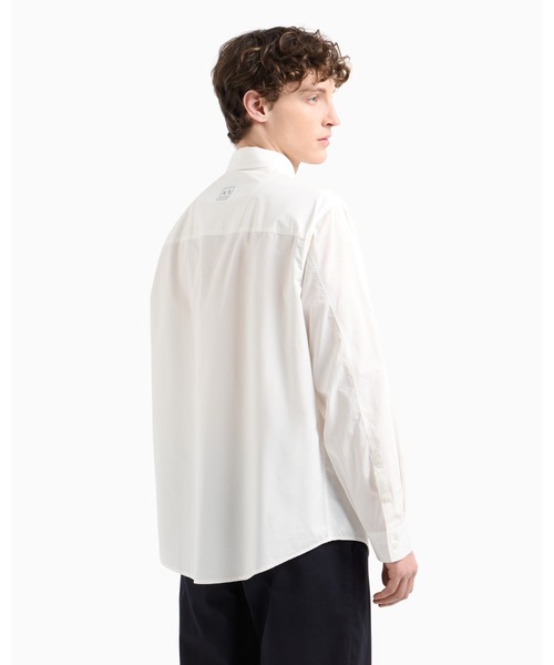 ARMANI EXCHANGE(アルマーニエクスチェンジ)の「【A|X アルマーニ エクスチェンジ】コットンポプリン 長袖シャツ/REGULAR+(シャツ/ブラウス・メンズ・ホワイト/ダークネイビー・LARGE/MEDIUM/SMALL/X-LARGE/X-SMALL)」の3枚目の写真