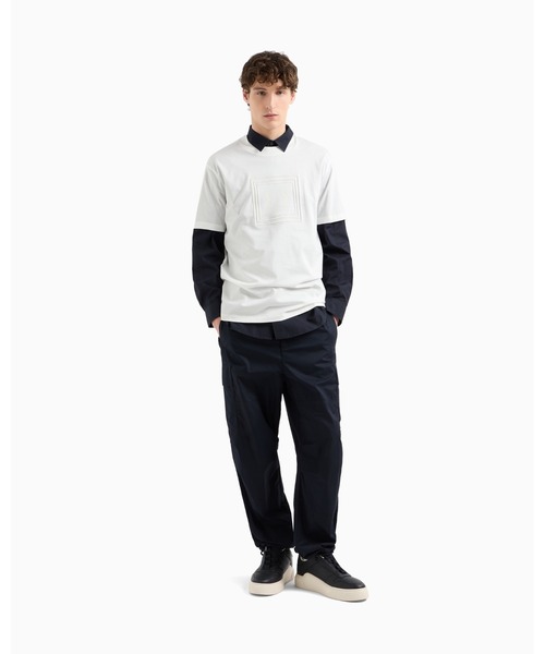 ARMANI EXCHANGE(アルマーニエクスチェンジ)の「【A|X アルマーニ エクスチェンジ】コットンポプリン 長袖シャツ/REGULAR+(シャツ/ブラウス・メンズ・ホワイト/ダークネイビー・LARGE/MEDIUM/SMALL/X-LARGE/X-SMALL)」の5枚目の写真
