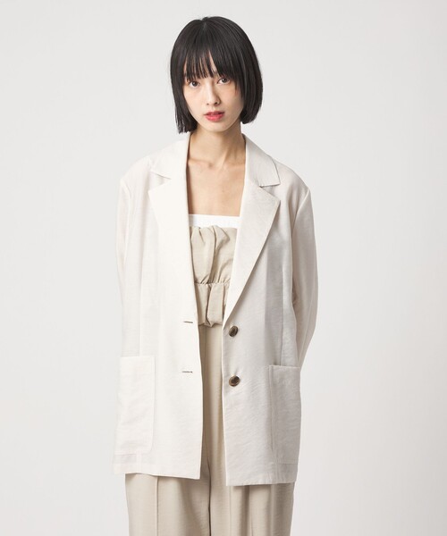 EMMEL REFINES（エメルリファインズ）の「＜EMMEL REFINES＞EM ライトシアー テーラード ジャケット（テーラードジャケット・レディース・ナチュラル/ライム・S/M）」の15枚目の写真