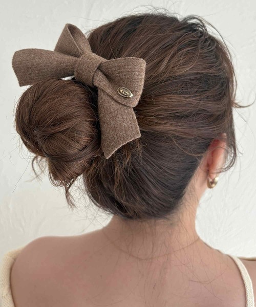 kutir（クティール）の「kutirlune／リボンニットヘアゴム（ヘアゴム・レディース・グレー/ブラウン/ホワイト・FREE）」の3枚目の写真