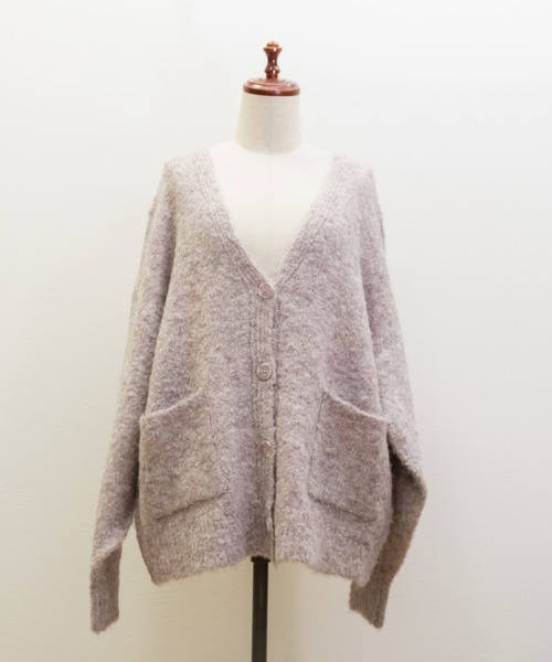CLETTE(クレット)の「CLETTEオリジナルミックスニットVネックカーディガン(カーディガン/ボレロ・レディース・ライトベージュ/ブラウン/ピンク・4L/3L/LL)」の13枚目の写真