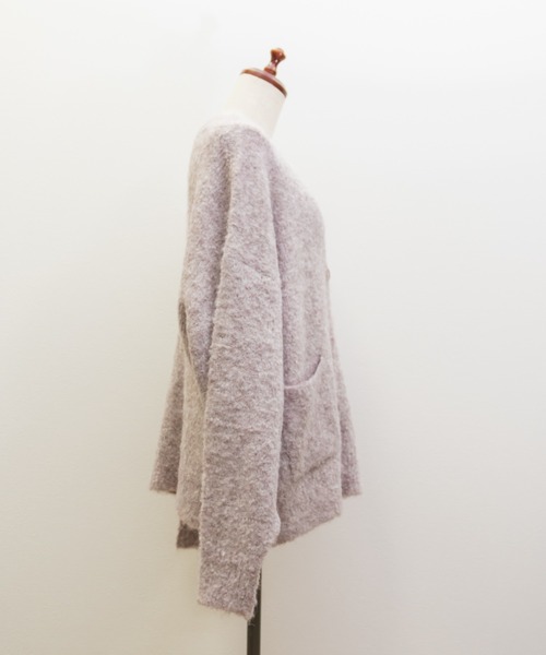 CLETTE(クレット)の「CLETTEオリジナルミックスニットVネックカーディガン(カーディガン/ボレロ・レディース・ライトベージュ/ブラウン/ピンク・4L/3L/LL)」の14枚目の写真