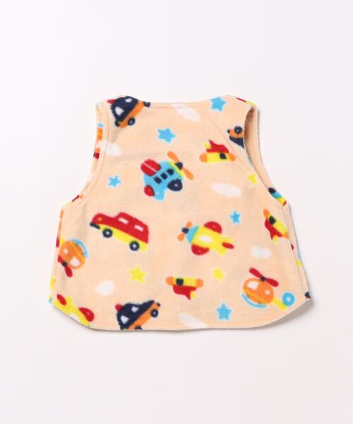 nino（ニノ）の「乗り物柄フリースベスト（ベスト・キッズ・ベージュ・80ｃｍ/90cm）」の2枚目の写真