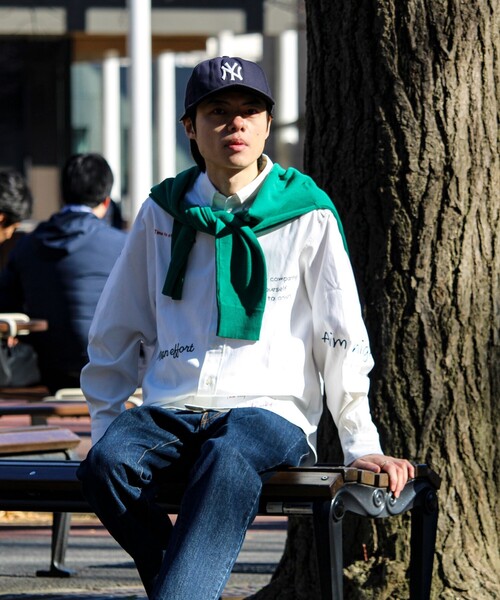 GLOSTER（グロスター）の「【気分を上げるフレーズ】ポジティブメッセージシャツ パート2（シャツ/ブラウス・メンズ・ホワイト/イエロー/ストライプ・S/M/L）」の2枚目の写真