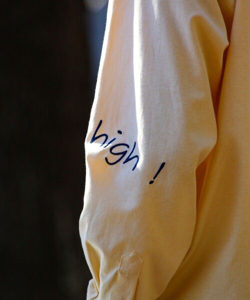 GLOSTER（グロスター）の「【気分を上げるフレーズ】ポジティブメッセージシャツ パート2（シャツ/ブラウス・メンズ・ホワイト/ストライプ/イエロー・S/L/M）」の10枚目の写真