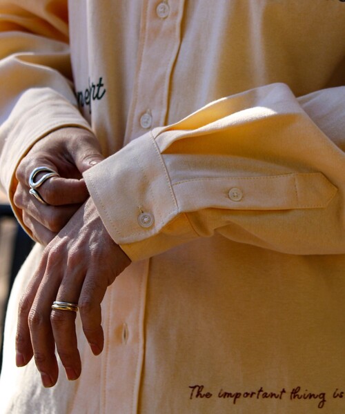 GLOSTER（グロスター）の「【気分を上げるフレーズ】ポジティブメッセージシャツ パート2（シャツ/ブラウス・メンズ・ホワイト/ストライプ/イエロー・S/L/M）」の13枚目の写真