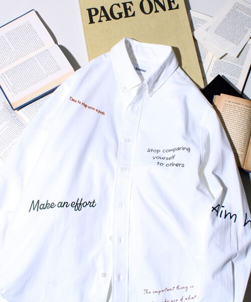 GLOSTER（グロスター）の「【気分を上げるフレーズ】ポジティブメッセージシャツ パート2（シャツ/ブラウス・メンズ・ホワイト/イエロー/ストライプ・S/M/L）」の12枚目の写真