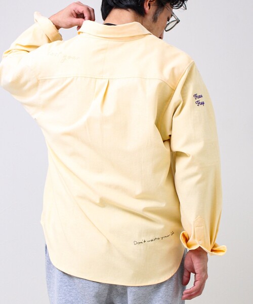 GLOSTER（グロスター）の「【気分を上げるフレーズ】ポジティブメッセージシャツ パート2（シャツ/ブラウス・メンズ・ホワイト/イエロー/ストライプ・S/M/L）」の6枚目の写真