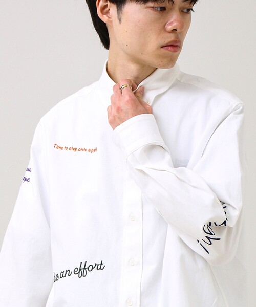 GLOSTER（グロスター）の「【気分を上げるフレーズ】ポジティブメッセージシャツ パート2（シャツ/ブラウス・メンズ・ホワイト/ストライプ/イエロー・S/L/M）」の18枚目の写真