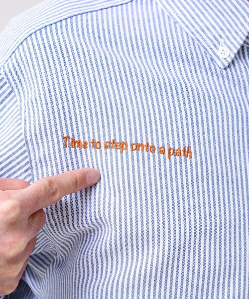 GLOSTER（グロスター）の「【気分を上げるフレーズ】ポジティブメッセージシャツ パート2（シャツ/ブラウス・メンズ・ホワイト/ストライプ/イエロー・S/L/M）」の21枚目の写真