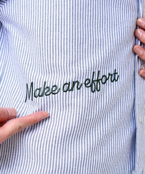 GLOSTER（グロスター）の「【気分を上げるフレーズ】ポジティブメッセージシャツ パート2（シャツ/ブラウス・メンズ・ホワイト/ストライプ/イエロー・S/L/M）」の22枚目の写真