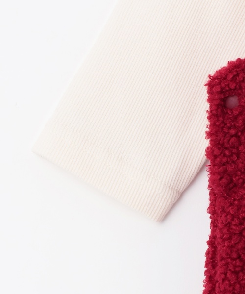 petit main（プティマイン）の「星刺しゅうサロペットカバーオール（ロンパース・キッズ・アイボリー/レッド・70cm/80ｃｍ）」の13枚目の写真