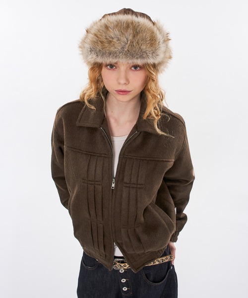 WISH FOR EVER（ウィッシュフォーエバー）の「2WAY FAKE FUR FLIGHT CAP / 2WAYフェイクファーフライトキャップ（キャップ・メンズ・ブラウン・FREE）」の6枚目の写真