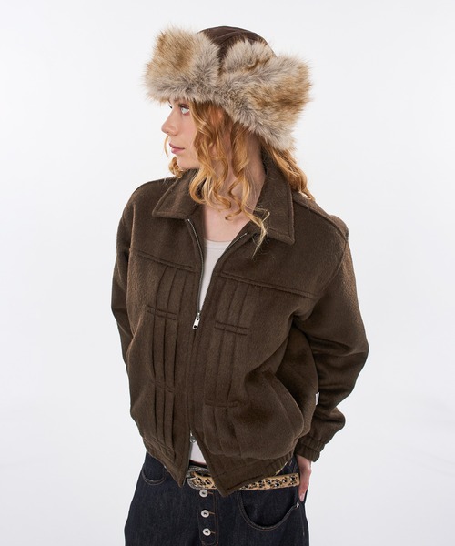 WISH FOR EVER（ウィッシュフォーエバー）の「2WAY FAKE FUR FLIGHT CAP / 2WAYフェイクファーフライトキャップ（キャップ・メンズ・ブラウン・FREE）」の7枚目の写真