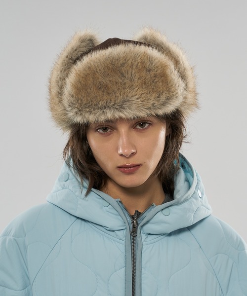 WISH FOR EVER（ウィッシュフォーエバー）の「2WAY FAKE FUR FLIGHT CAP / 2WAYフェイクファーフライトキャップ（キャップ・メンズ・ブラウン・FREE）」の12枚目の写真