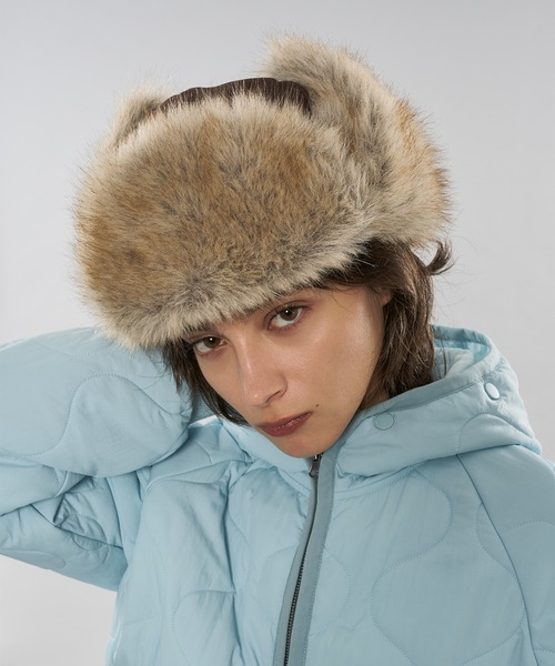 WISH FOR EVER（ウィッシュフォーエバー）の「2WAY FAKE FUR FLIGHT CAP / 2WAYフェイクファーフライトキャップ（キャップ・メンズ・ブラウン・FREE）」の17枚目の写真