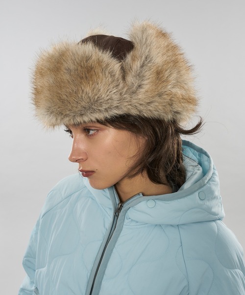 WISH FOR EVER（ウィッシュフォーエバー）の「2WAY FAKE FUR FLIGHT CAP / 2WAYフェイクファーフライトキャップ（キャップ・メンズ・ブラウン・FREE）」の18枚目の写真