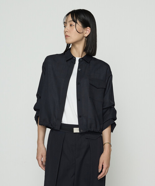 COMME CA(コムサ)の「〔 TALLサイズ 〕 T/W平ボイル シャツジャケット(その他アウター・レディース・ネイビー・15号/13号)」の7枚目の写真